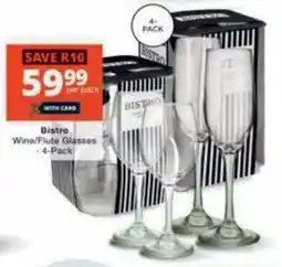 Checkers Hyper Bistro Wine/ Flute Glasses offer