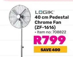 Game LOGIK 40 cm Pedestal Chrome Fan (ZF-1616) offer