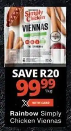 Checkers Rainbow Simply Chicken Viennas offer