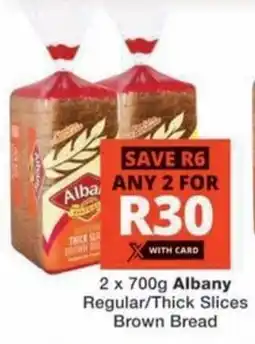 Checkers Albany Regular/ Thick Slices Brown Bread offer