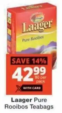 Checkers Laager Pure Rooibos Teabags offer