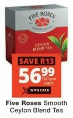 Checkers Five Roses Smooth Ceylon Blend Tea offer