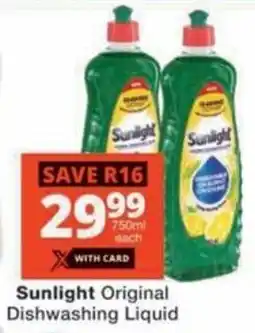 Checkers Sunlight Original Dishwashing Liquid offer
