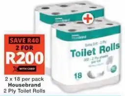 Checkers Housebrand 2 Ply Toilet Rolls offer