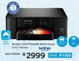 Computer Mania Brother DCP-T530DW Refill InkJet 3-in-1 Printer offer