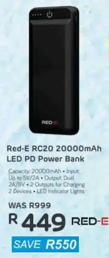 Computer Mania Red-E RC20 20000mAh LED PD Power Bank offer