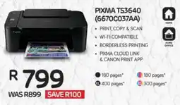 Computer Mania Canon PIXMA TS3640 Printer offer