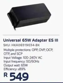 Computer Mania Huntkey Universal 65W Adapter ES III offer