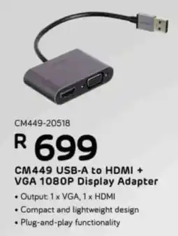Computer Mania UGreen CM449 USB-A to HDMI + VGA 1080P Display Adapter offer