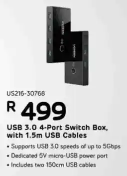 Computer Mania UGreen USB 3.0 4-Port Switch Box, with 1.5m USB Cables offer