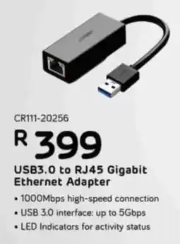 Computer Mania UGreen USB3.0 to RJ45 Gigabit Ethernet Adapter offer
