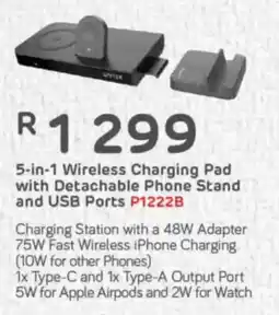 Computer Mania Unitek 5-in-1 Wireless Charging Pad with Detachable Phone Stand and USB Ports offer