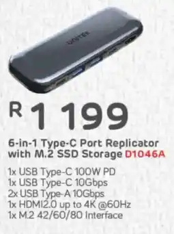 Computer Mania Unitek 6-in-1 Type-C Port Replicator with M.2 SSD Storage offer