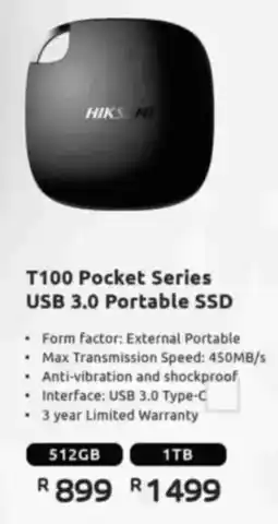 Computer Mania HIKSEME T100 Pocket Series USB 3.0 Portable SSD offer