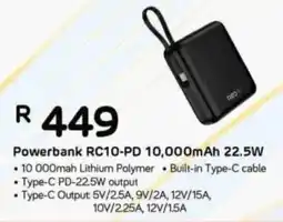 Computer Mania RED-E Powerbank RC10-PD 10,000mAh 22.5W offer