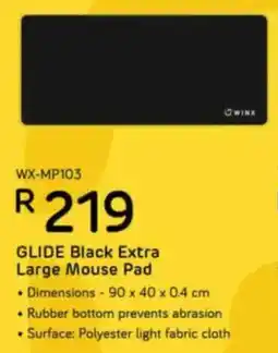 Computer Mania Winx Glide Black Extra Large Mouse Pad offer