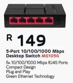Computer Mania Mercusys 5-Port 10/100/1000 Mbps Desktop Switch offer