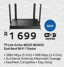 Computer Mania TP-Link Archer BE220 BE3600 Dual-Band Wi-Fi 7 Router offer