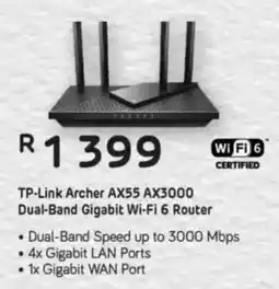 Computer Mania TP-Link Archer AX55 AX3000 Dual-Band Gigabit Wi-Fi 6 Router offer