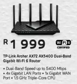 Computer Mania TP-Link Archer AX72 AX5400 Dual-Band Gigabit Wi-Fi 6 Router offer