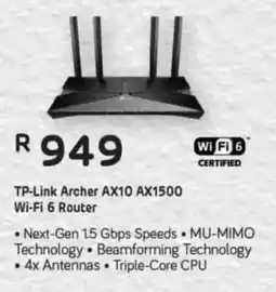 Computer Mania TP-Link Archer AX10 AX1500 Wi-Fi 6 Router offer