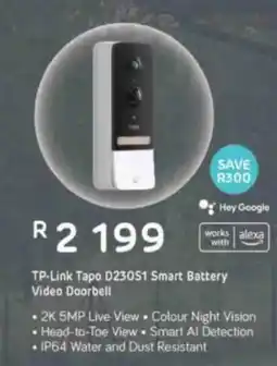Computer Mania TP-Link Tapo D23051 Smart Battery Video Doorbell offer