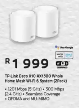 Computer Mania TP-Link Deco X10 AX1500 Whole Home Mesh Wi-Fi 6 System offer