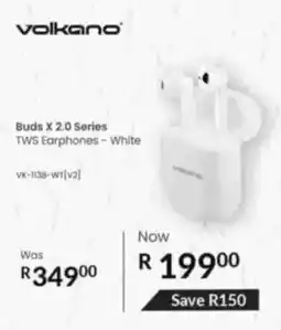 Computer Mania Volkano Buds X 2.0 Series TWS Earphones White offer