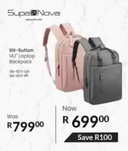 Computer Mania Supa Nova SN-Sutton 14.1" Laptop Backpack offer