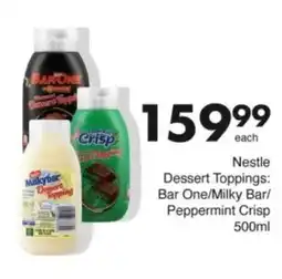 Save Hyper Nestle Dessert Toppings Bar One/ Milky Bar/ Peppermint Crisp offer