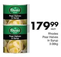 Save Hyper Rhodes Pear Halves In Syrup offer