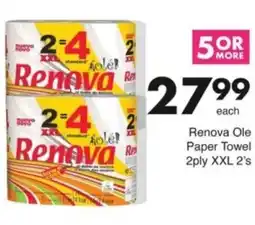 Save Hyper Renova Ole Paper Towel 2ply XXL offer