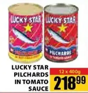 Jumbo Lucky Star Pilchards In Tomato Sauce 12x400g offer