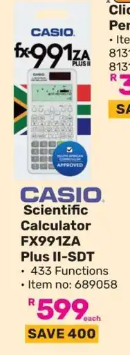 Game CASIO Scientific Calculator FX991ZA Plus II-SDT offer