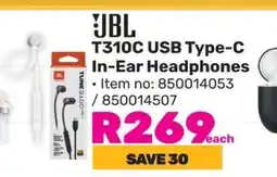 Game JBL T310C USB Type-C In-Ear Headphones offer