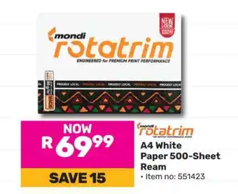 Game Mondi Rotatrim A4 White Paper 500 Sheet Ream offer