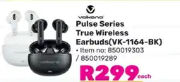 Game Volkano Pulse Series True Wireless Earbuds (VK-1164-BK) offer