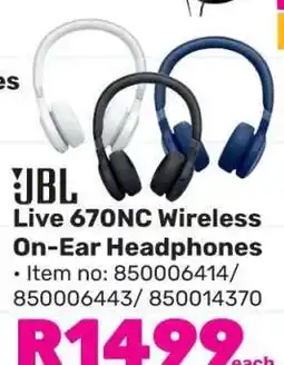 Game JBL Live 670NC Wireless On-Ear Headphones offer
