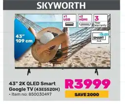 Game Skyworth 43 2K QLED Smart Google TV (43E5520H) offer