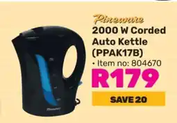 Game Pineware 2000 W Corded Auto Kettle (PPAK17B) offer
