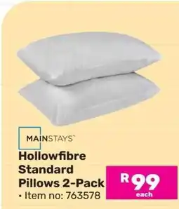Game Mainstays Hollowfibre Standard Pillows 2-Pack offer