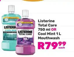 Game Listerine Total Care 750 ml OR Cool Mint 1 L Mouthwash offer