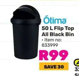 Game Ótima 50 L Flip Top All Black Bin offer
