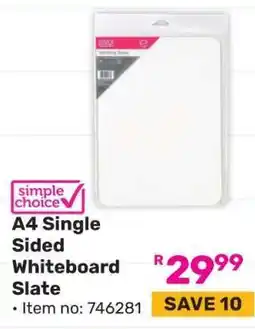 Game A4 Single Sided Whiteboard Slate offer