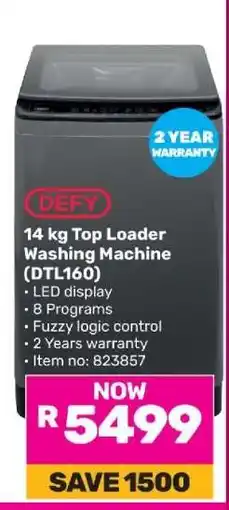 Game DEFY 14 kg Top Loader Washing Machine (DTL160) offer