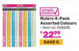 Game Rulers 4-Pack Assorted Colours offer