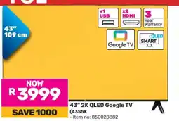 Game 43 2K QLED Google TV (43S5K) offer