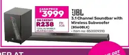 Game JBL 3.1 Channel Soundbar with Wireless Subwoofer (B560BLK) offer