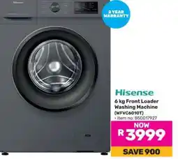 Game Hisense 6 kg Front Loader Washing Machine (WFVC6010T) offer