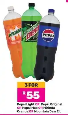 Game Pepsi Light, Pepsi Original, Pepsi Max, Mirinda Orange, Mountain Dew offer